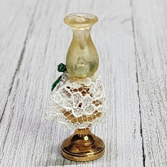 Vintage Dollhouse Miniature Victorian Mirror Hurricane Lamp Black Telephone SET - Picture 5 of 13